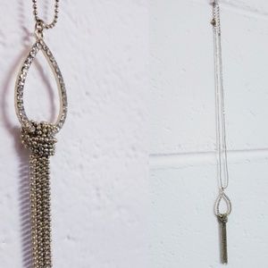 Delicate necklace long drop gold